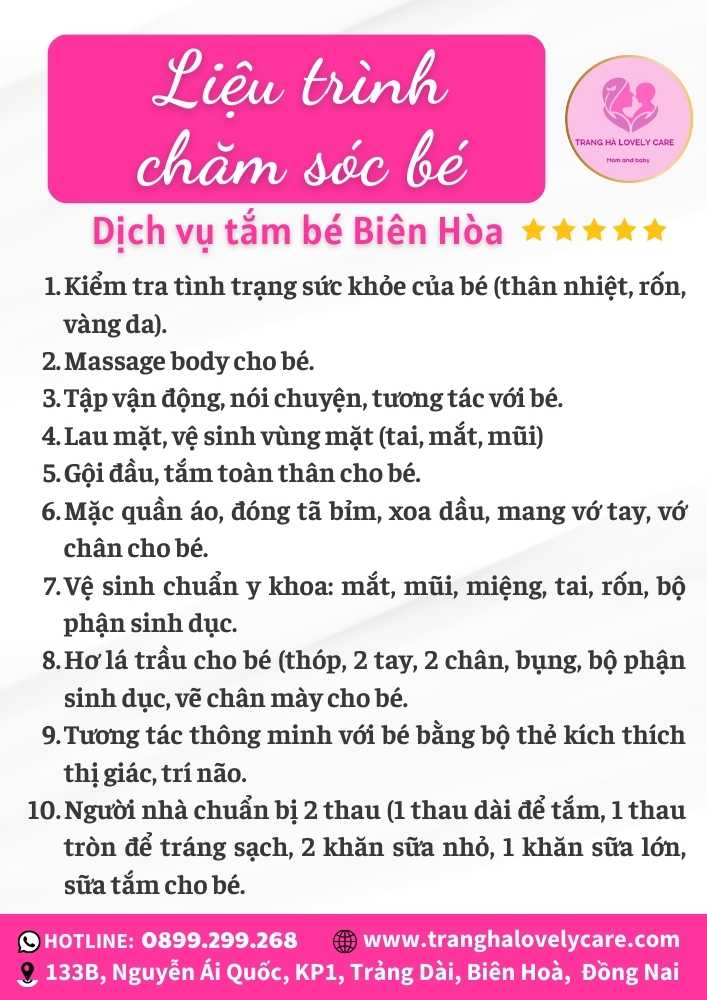 Quy trình tắm bé sơ sinh tại nhà thành phố Biên Hòa Đồng Nai